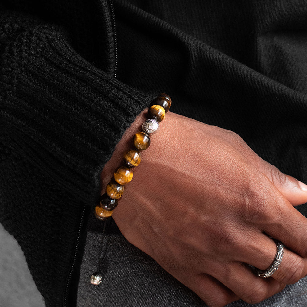 Summit Men’s Beaded Bracelet Tiger’s Eye, 10mm