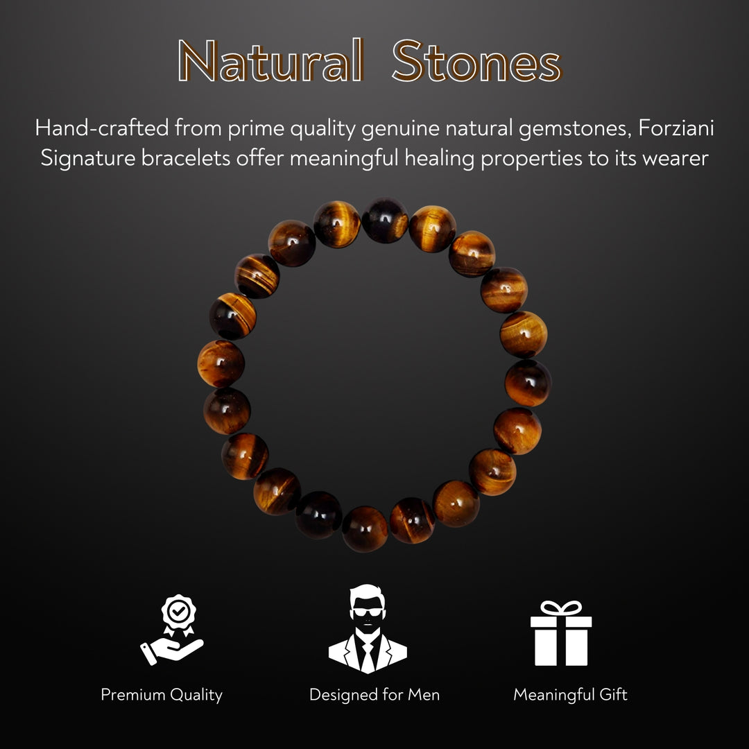 Tiger's Eye Beaded Bracelet for Men, 10mm