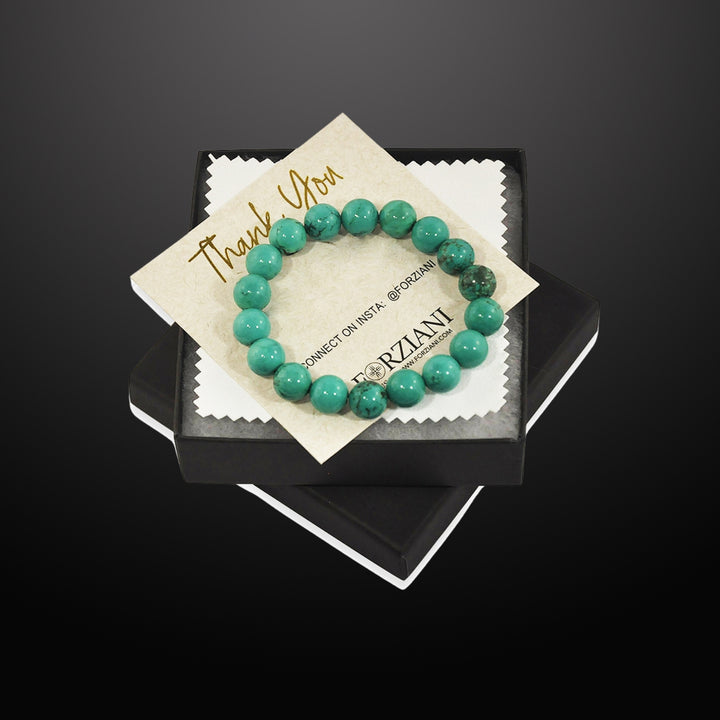 Turquoise Beaded Bracelet for Men, 10mm