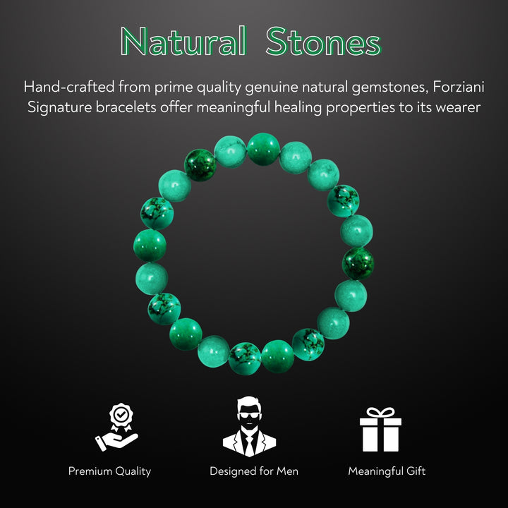 Turquoise Beaded Bracelet for Men, 10mm