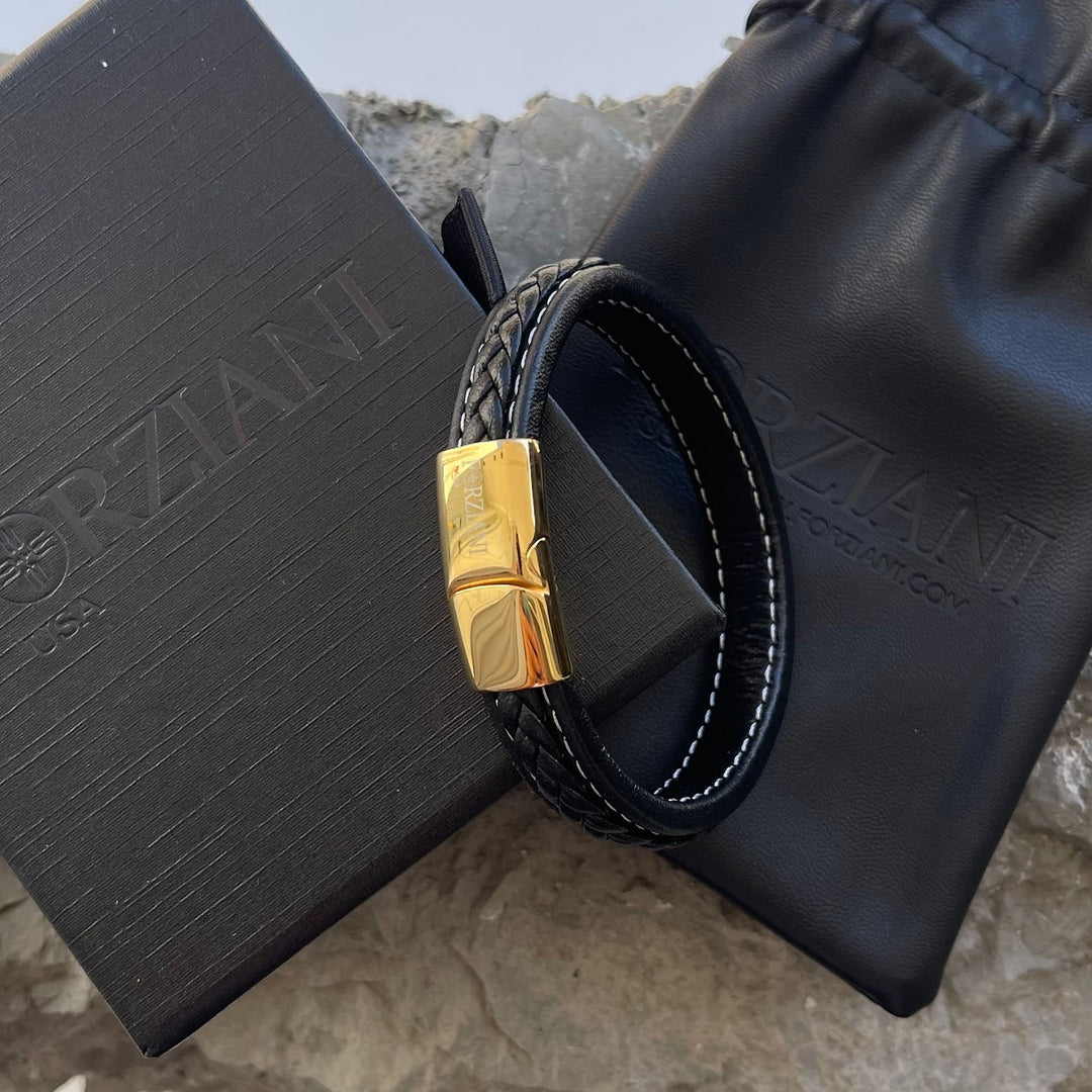 Voyager Multilayered Nappa Leather Bracelet Gold