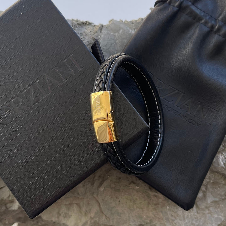Voyager Multilayered Nappa Leather Bracelet Gold