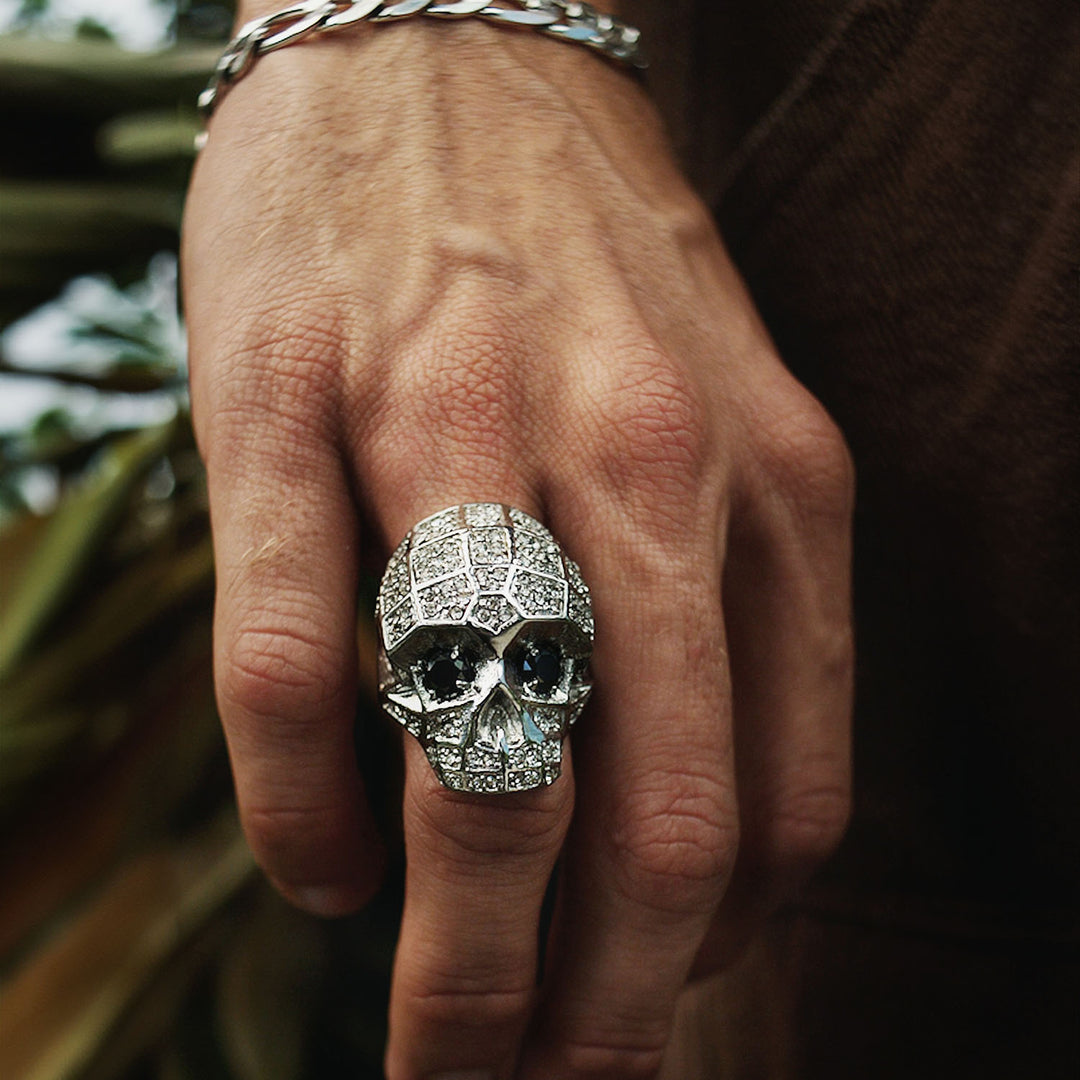 Empire Skull Ring with White Pavé CZ Diamonds