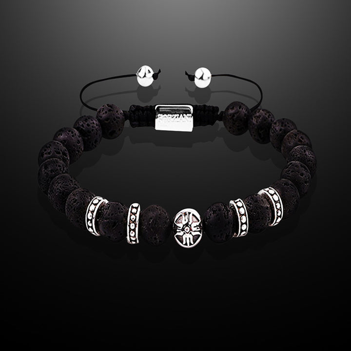 Equinox Men’s Beaded Bracelet Lava Stone, 8mm