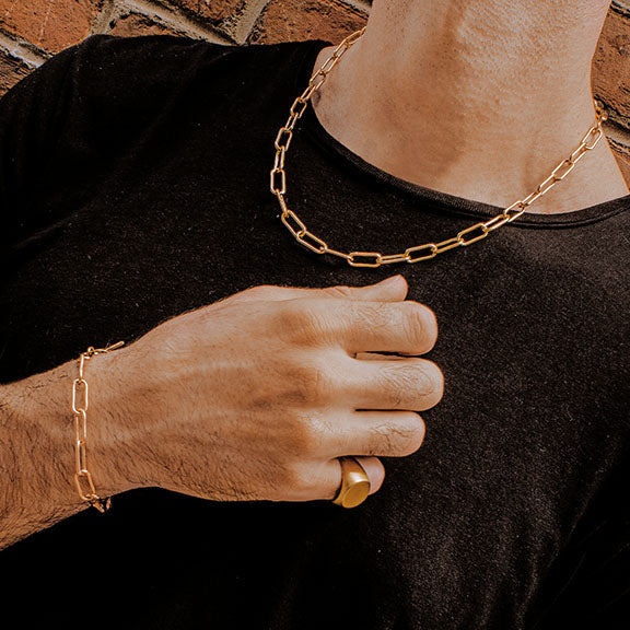 Paper Clip Link Chain Necklace Gold - 6mm