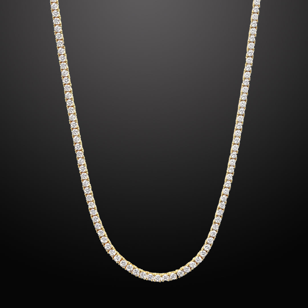 Men's Zircon Tennis Chain Necklace Gold