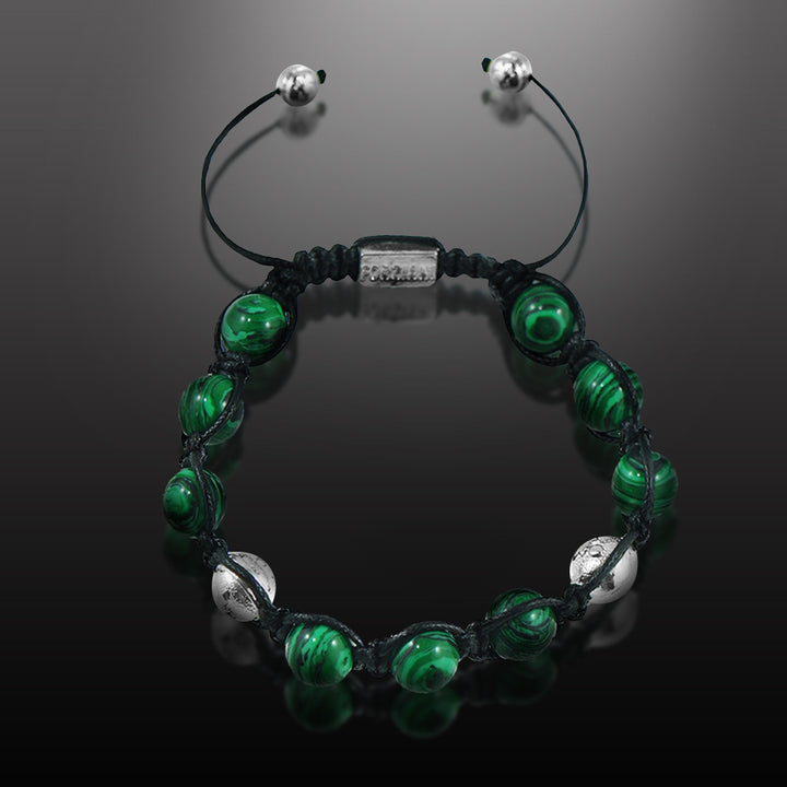 Luck and Fortune Malachite Beads Bracelet, 10mm