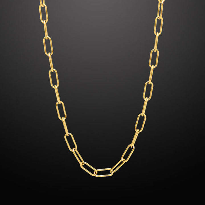 Paper Clip Link Chain Necklace Gold - 6mm