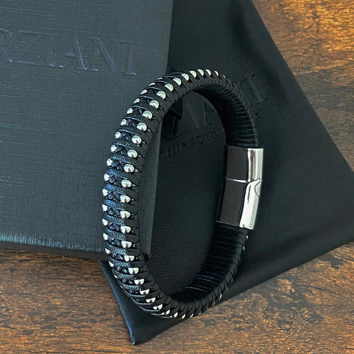 Shield Woven Leather Bracelet