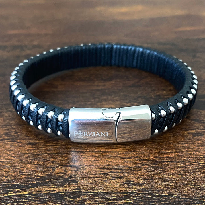 Shield Woven Leather Bracelet