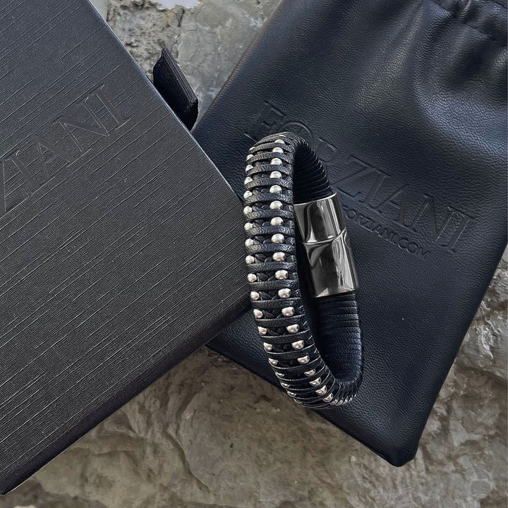 Shield Woven Leather Bracelet