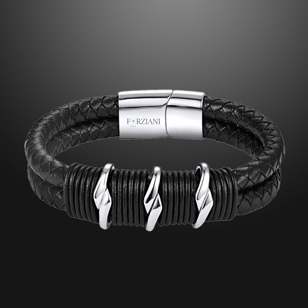 Black Braided Nappa Leather Bracelet