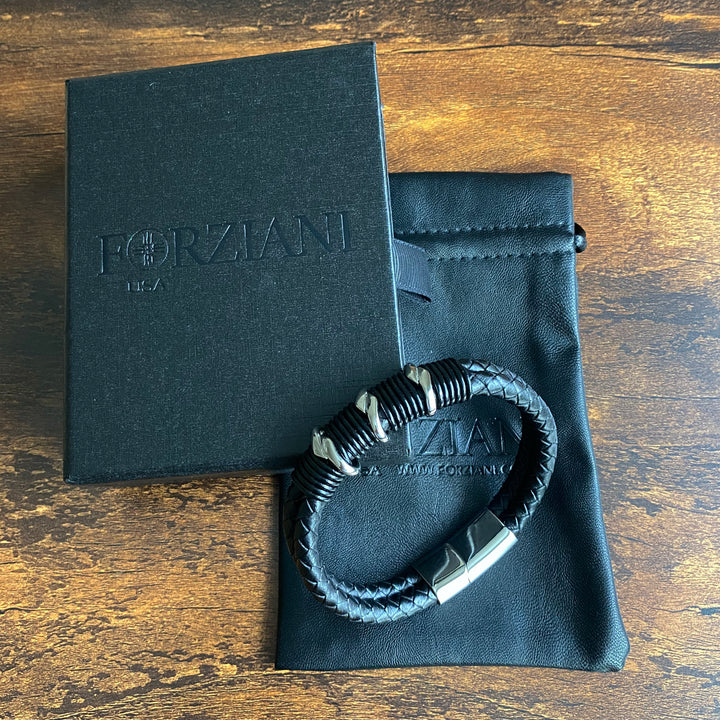 Black Braided Nappa Leather Bracelet