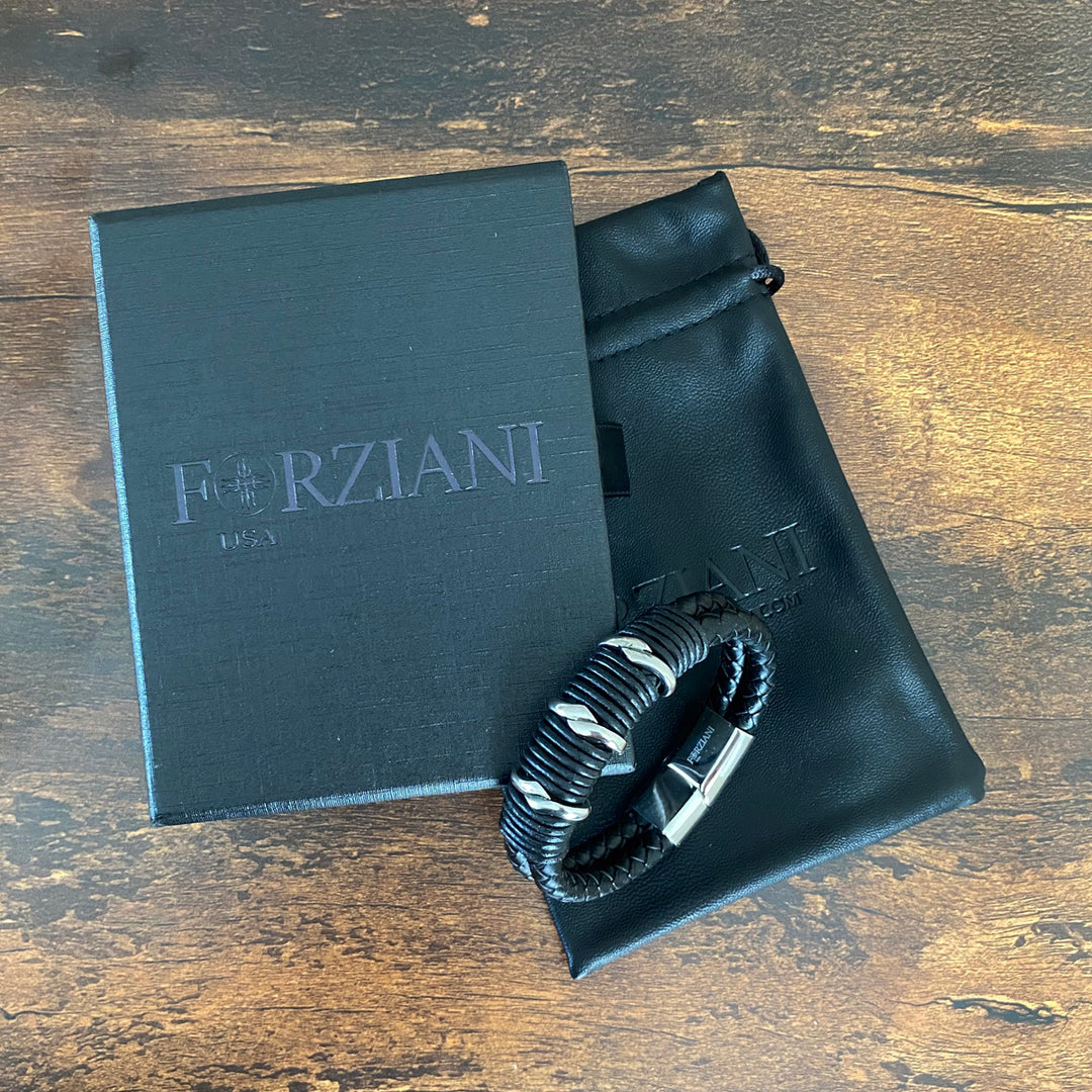 Black Braided Nappa Leather Bracelet