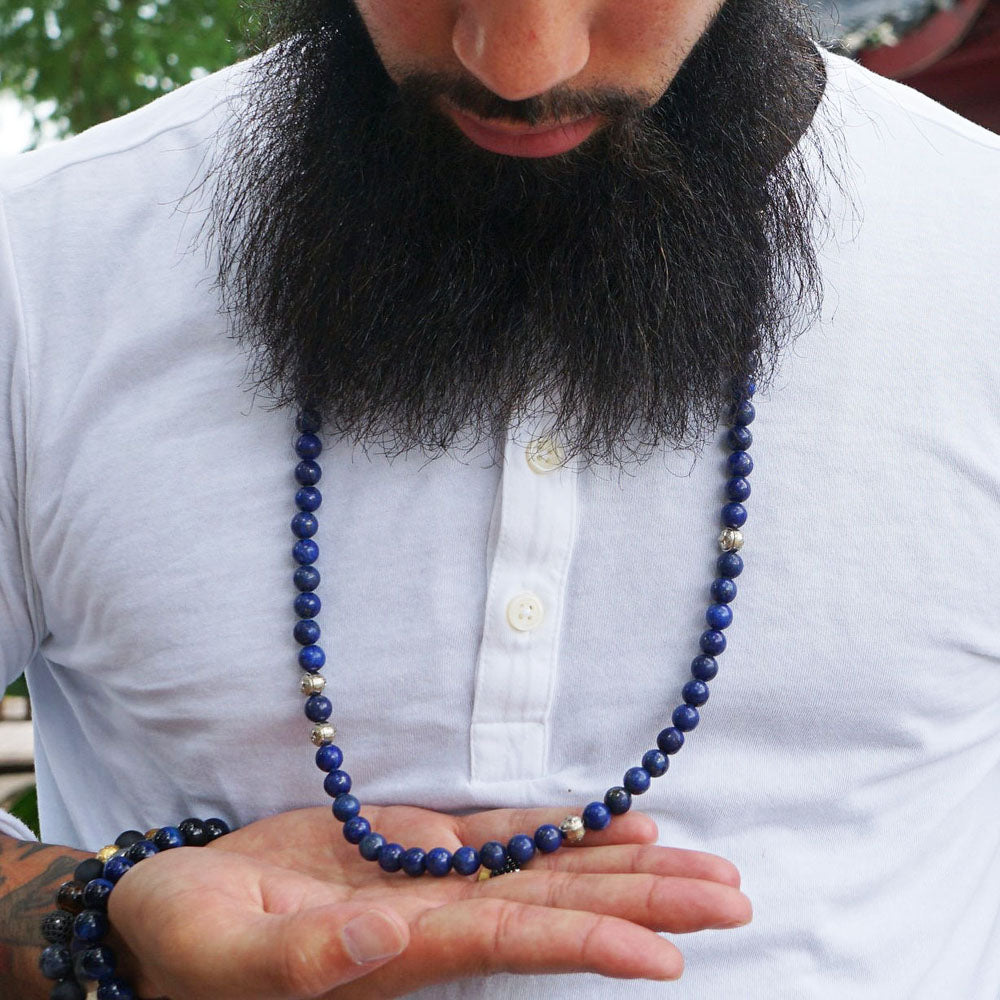 Summit Men’s Beaded Necklace Lapis Lazuli