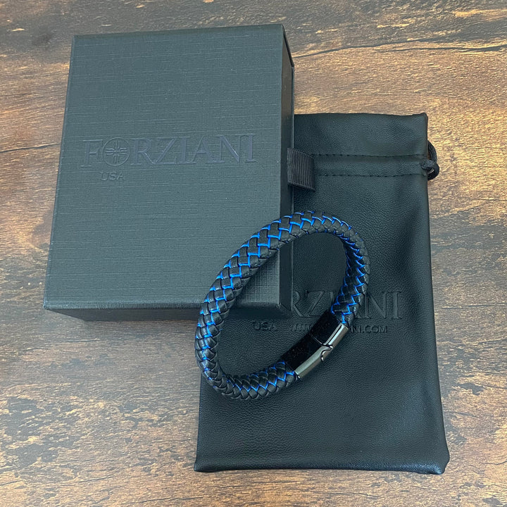 Nitro Blue Woven Leather Bracelet