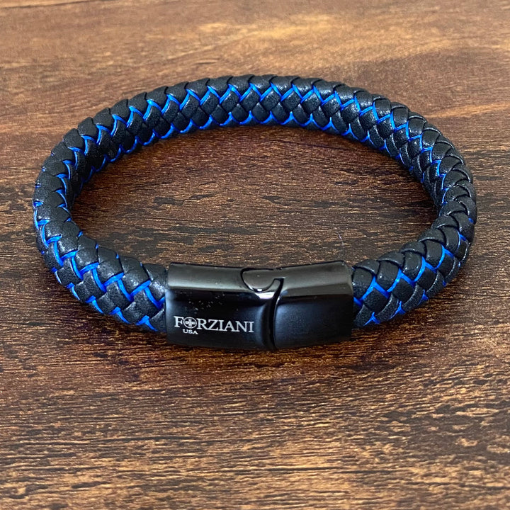 Nitro Blue Woven Leather Bracelet