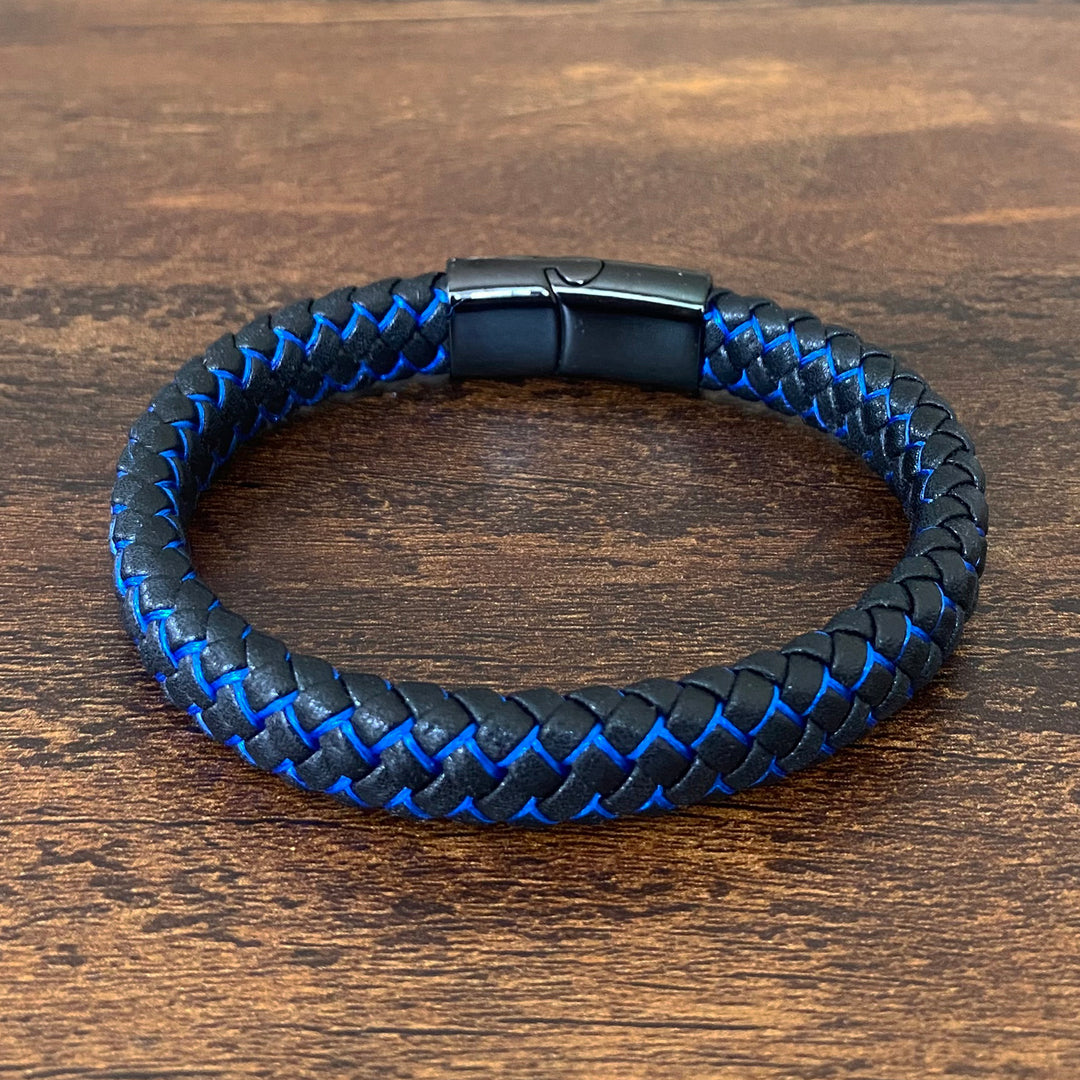 Nitro Blue Woven Leather Bracelet