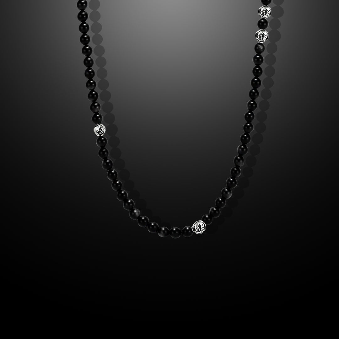 Noir Black Onyx Beaded Necklace