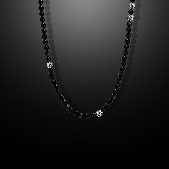 Noir Black Onyx Beaded Necklace