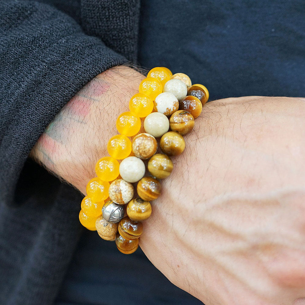 Tiger's Eye Beaded Bracelet for Men, 10mm