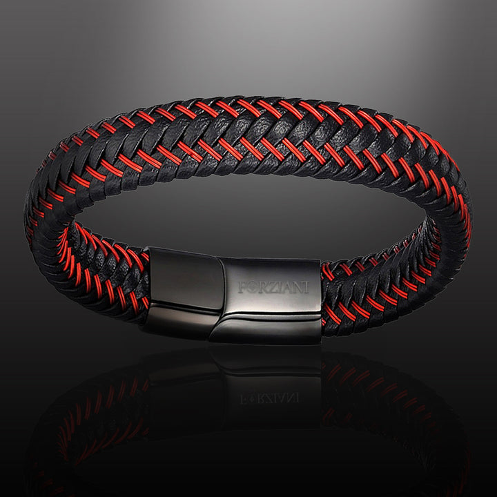 Astro Red Woven Leather Bracelet