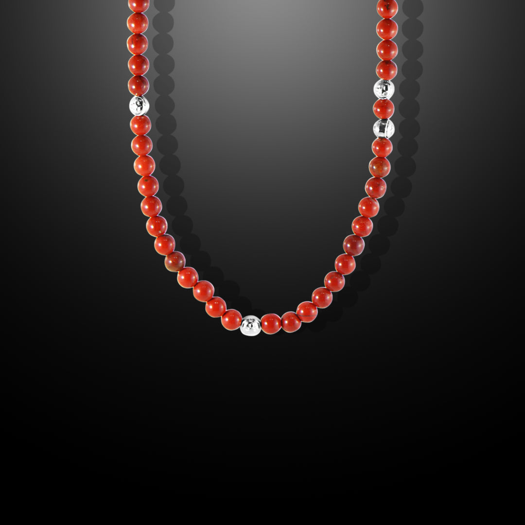 Summit Men’s Beaded Necklace Red Jasper