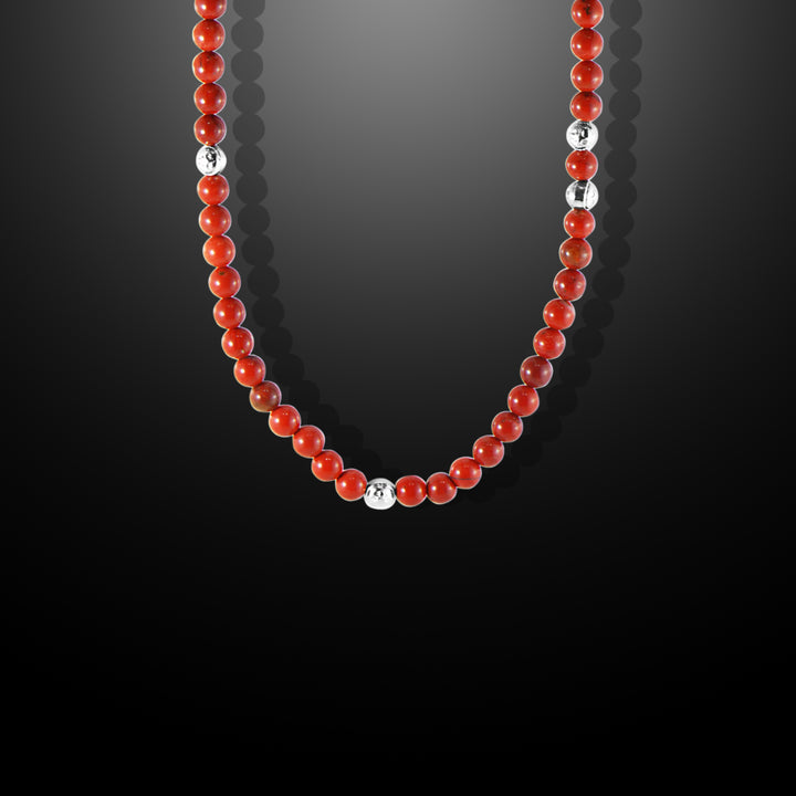 Summit Men’s Beaded Necklace Red Jasper