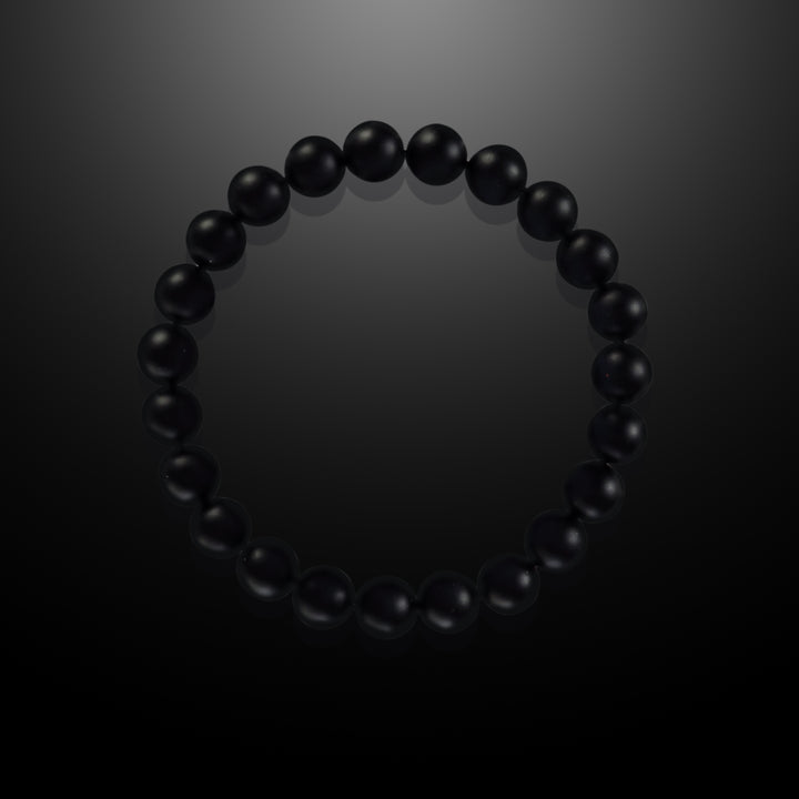 Earth Spirit Beaded Bracelet Black Agate, 8mm