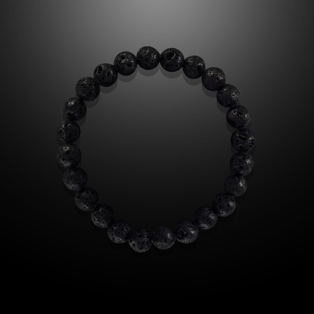 Earth Spirit Beaded Bracelet Lava Stone, 8mm