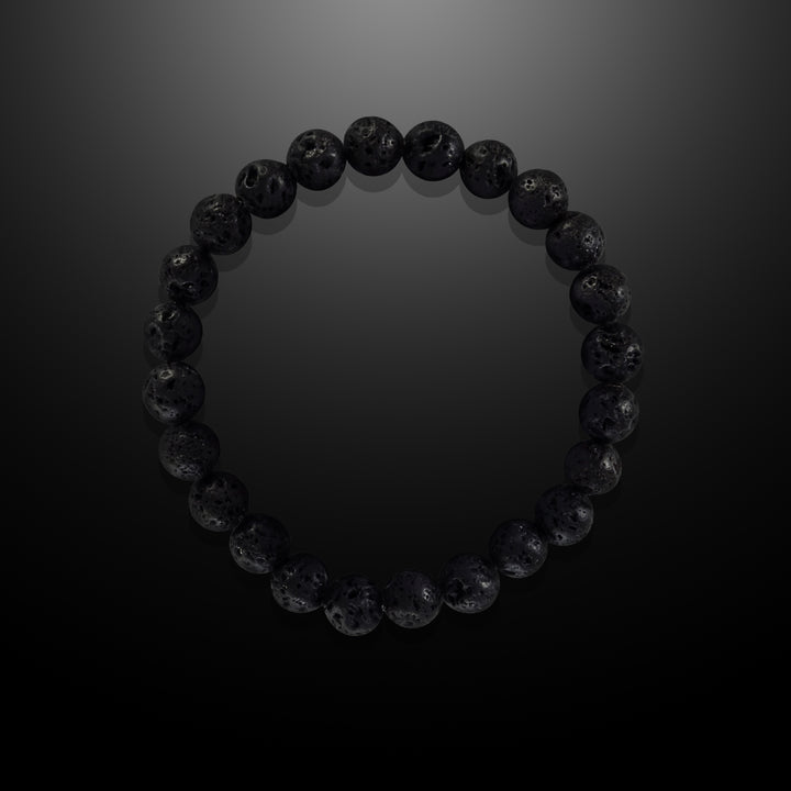 Earth Spirit Beaded Bracelet Lava Stone, 8mm