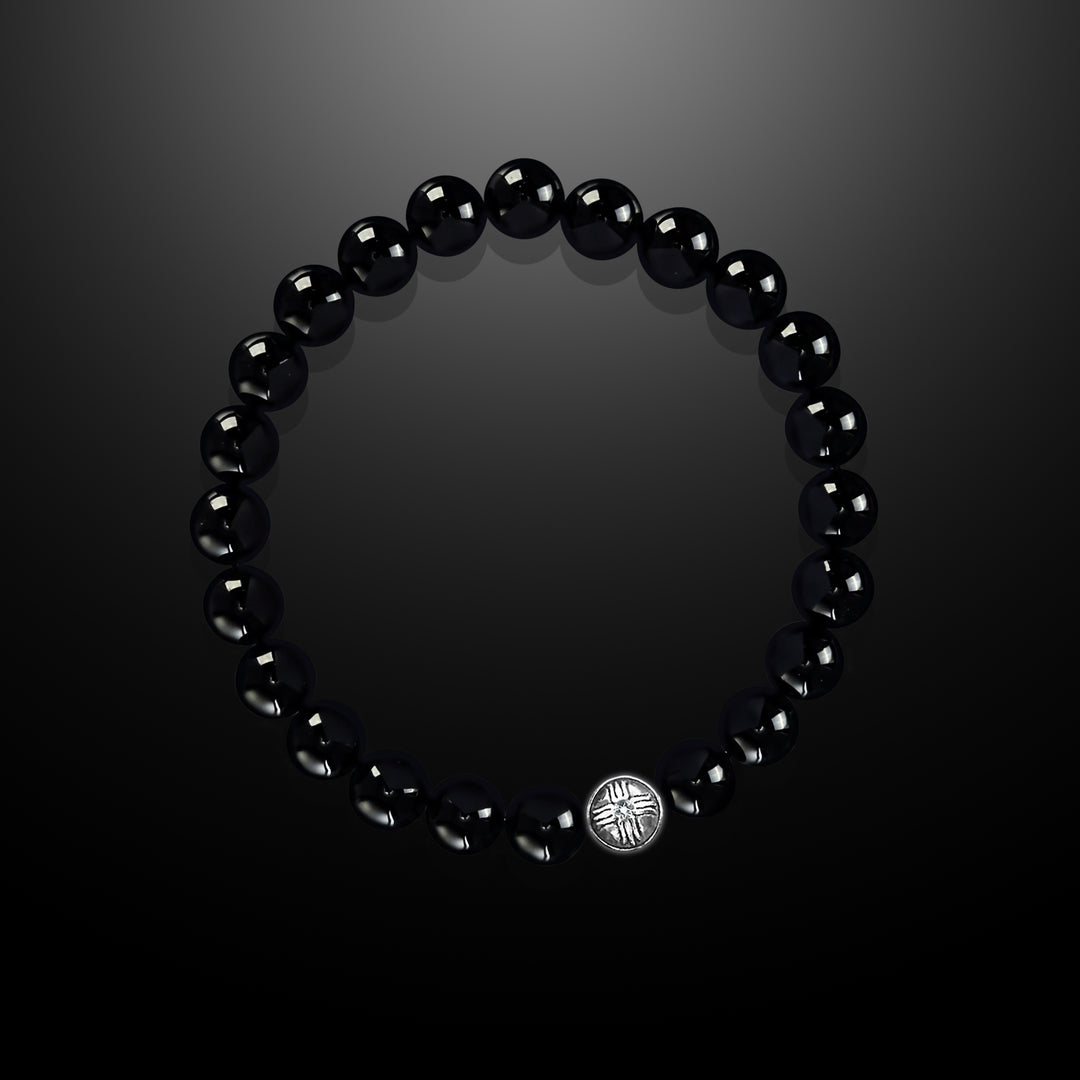 Spiritual Beads Bracelet Black Onyx, 8mm