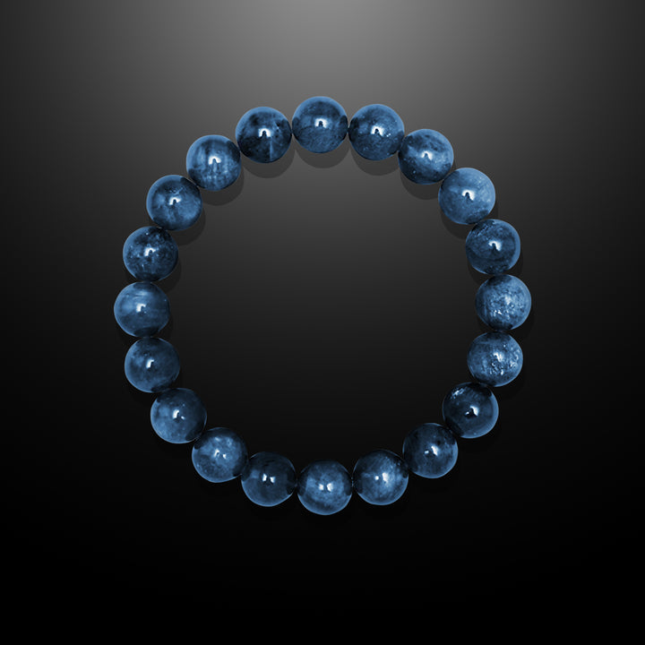 Dumortierite Beaded Bracelet for Men, 10mm