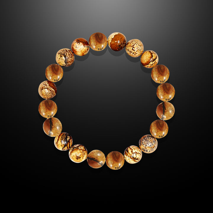 Jasper Beaded Bracelet for Men, 10mm