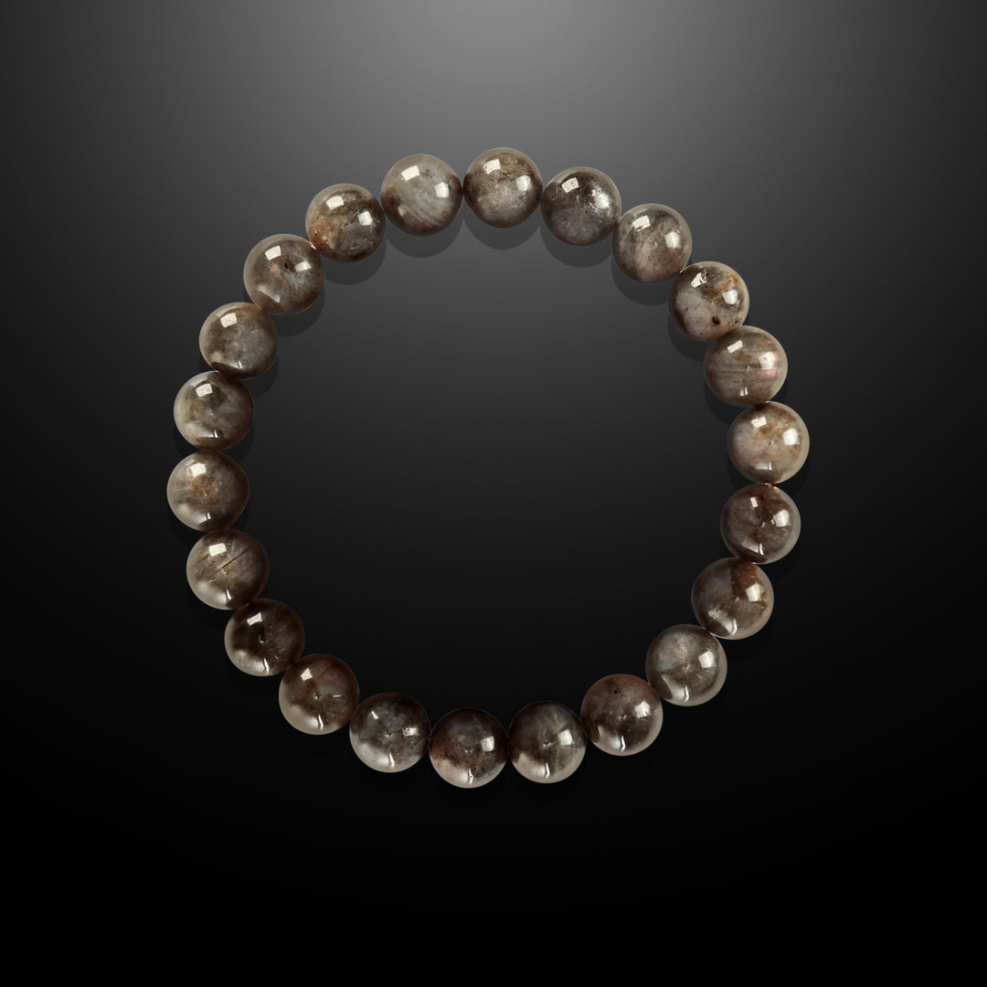 Earth Spirit Beaded Bracelet Gray Agate, 8mm