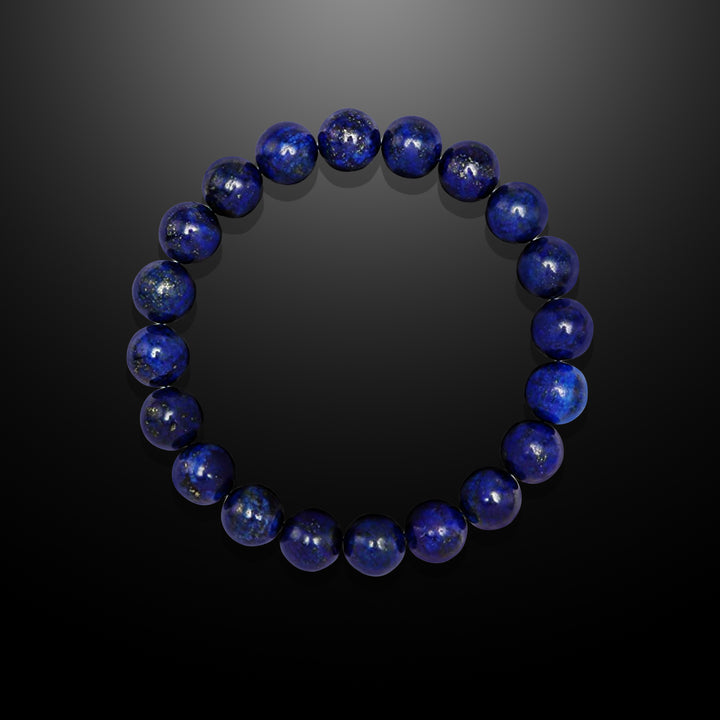 Lapis Beaded Bracelet for Men, 10mm