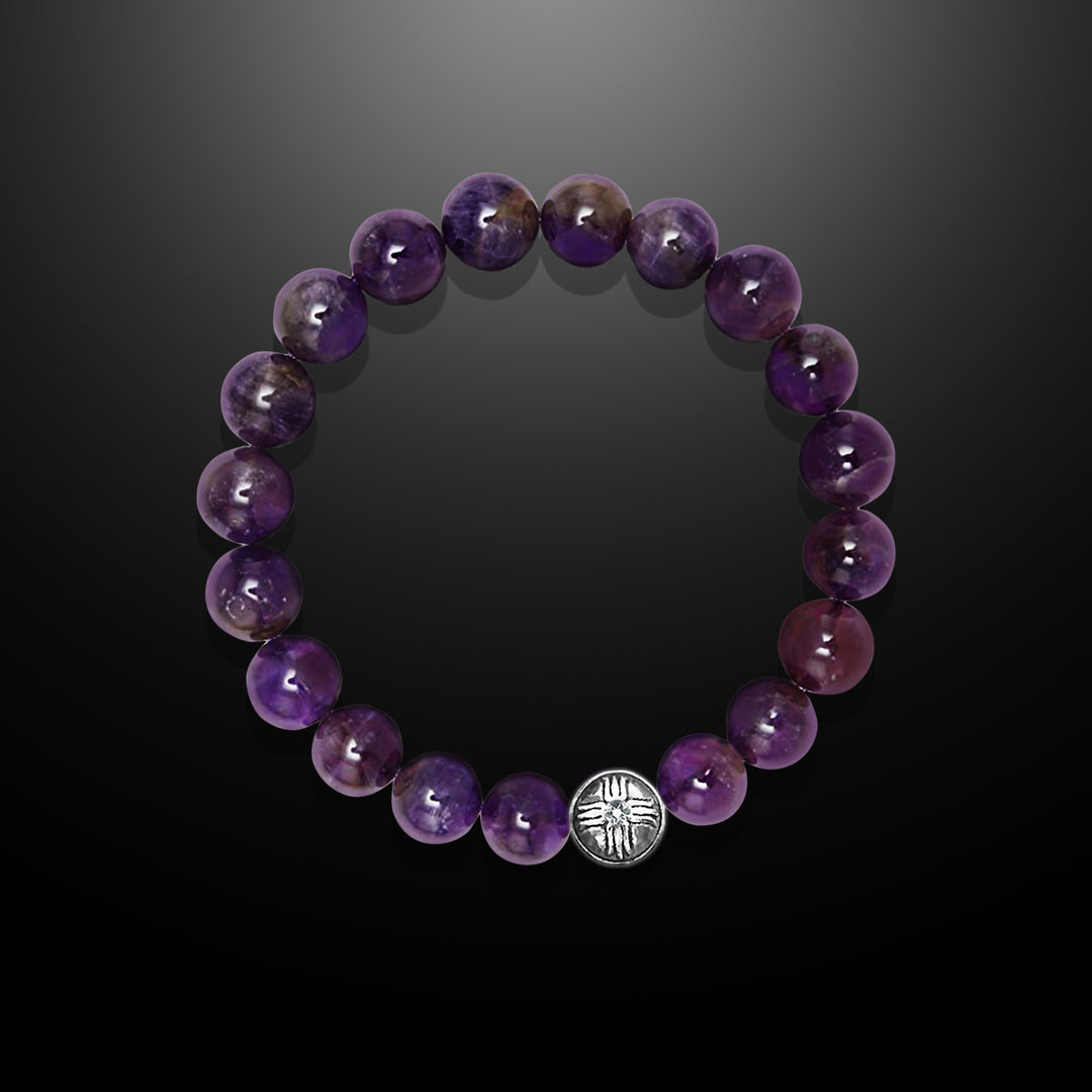 Power Beads Bracelet Amethyst, 10mm