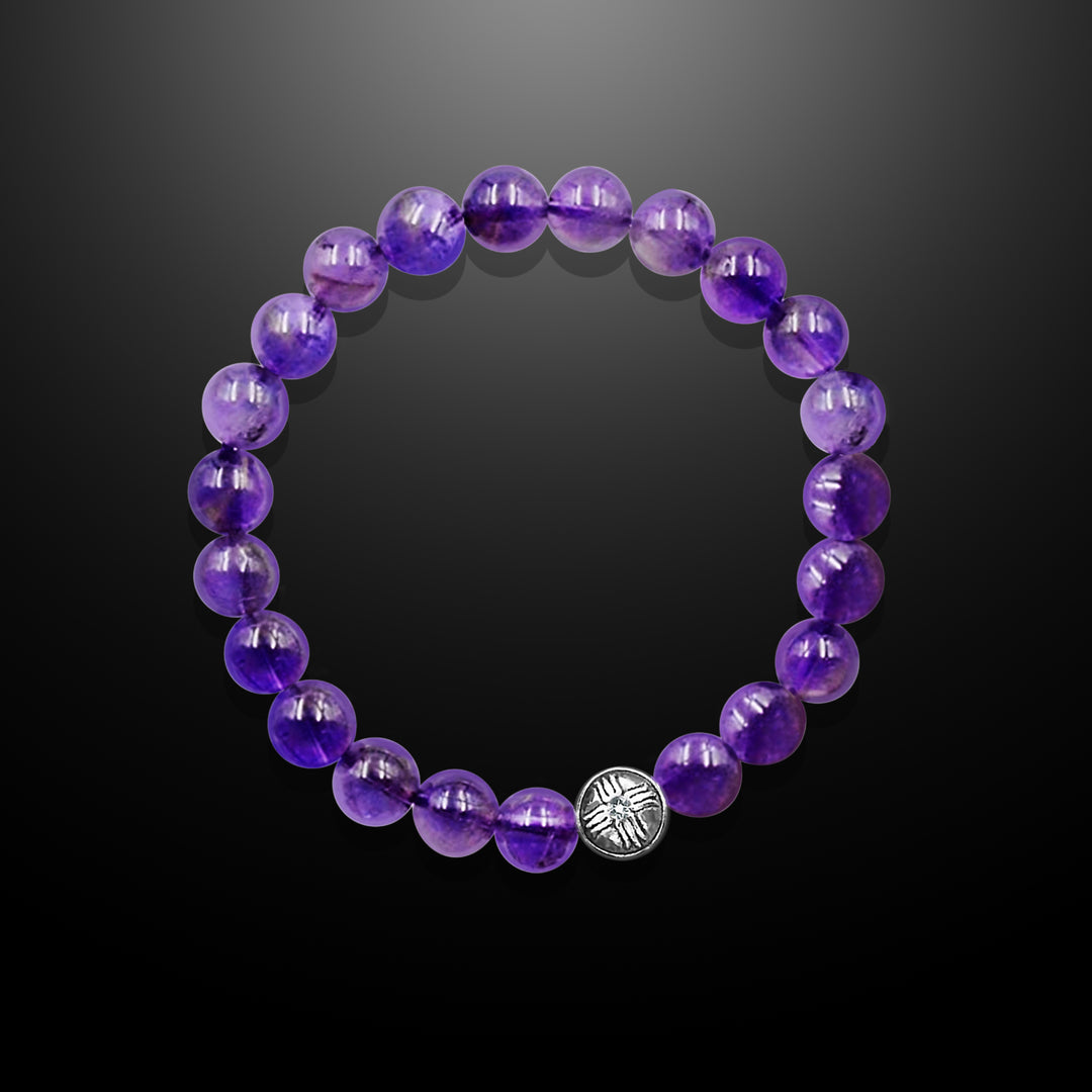 Spiritual Beads Bracelet Amethyst, 8mm