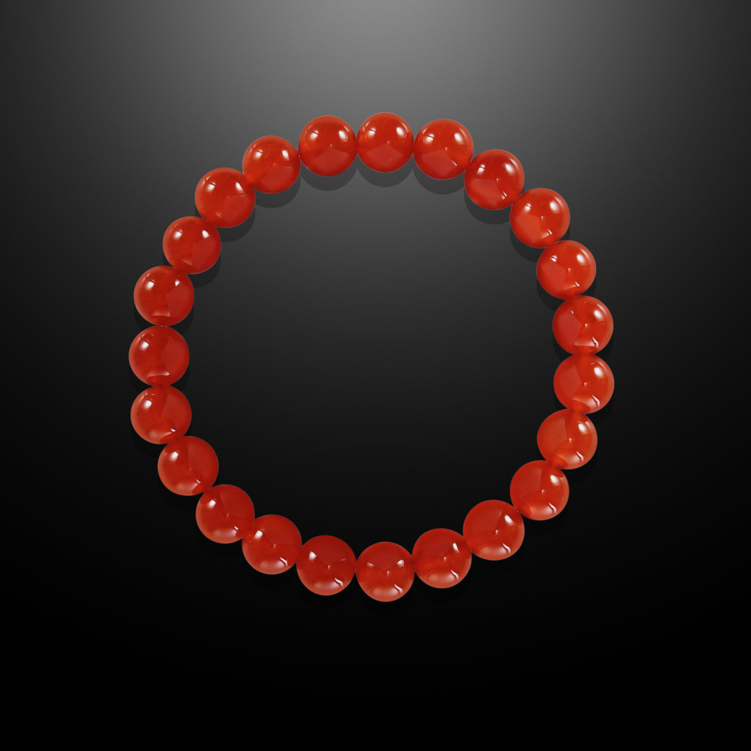 Earth Spirit Beaded Bracelet Red Jade, 8mm