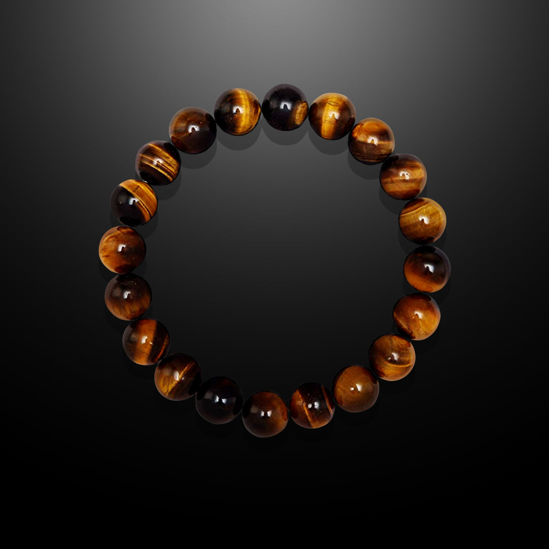 Tiger's Eye Beaded Bracelet for Men, 10mm