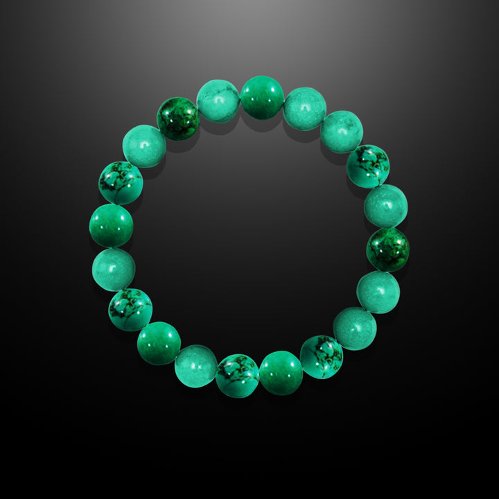 Turquoise Beaded Bracelet for Men, 10mm