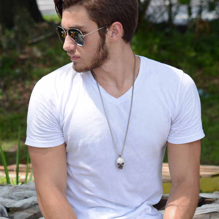 Big Skull Pendant Necklace with Chain - Forziani - 2