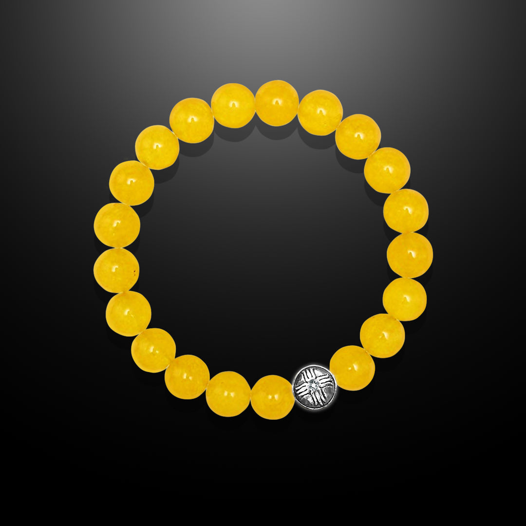 Power Beads Bracelet Yellow Jade, 10mm