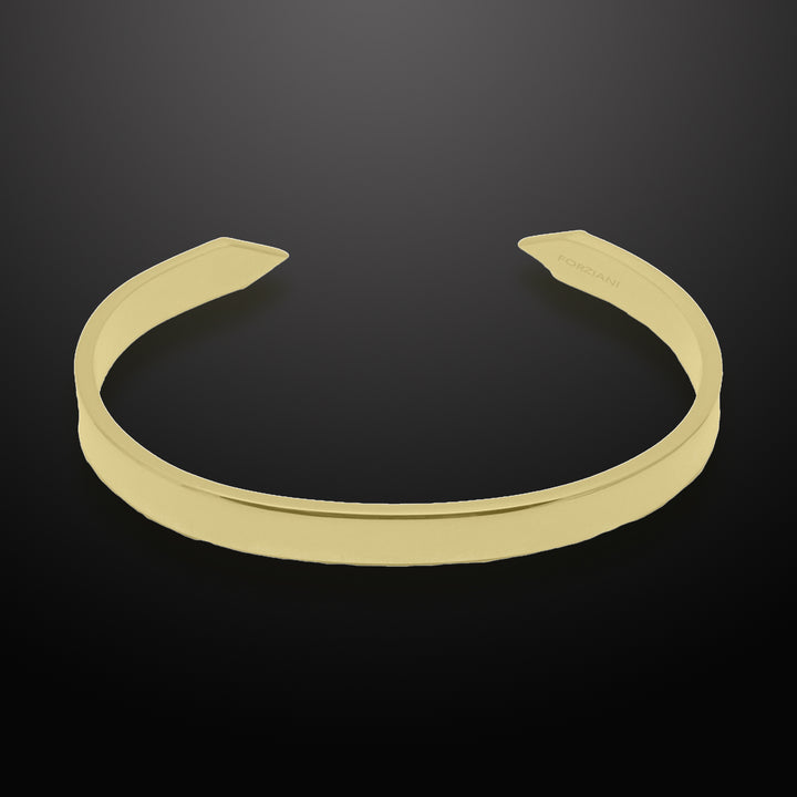 Minimal Men's Flat Cuff Bracelet Gold