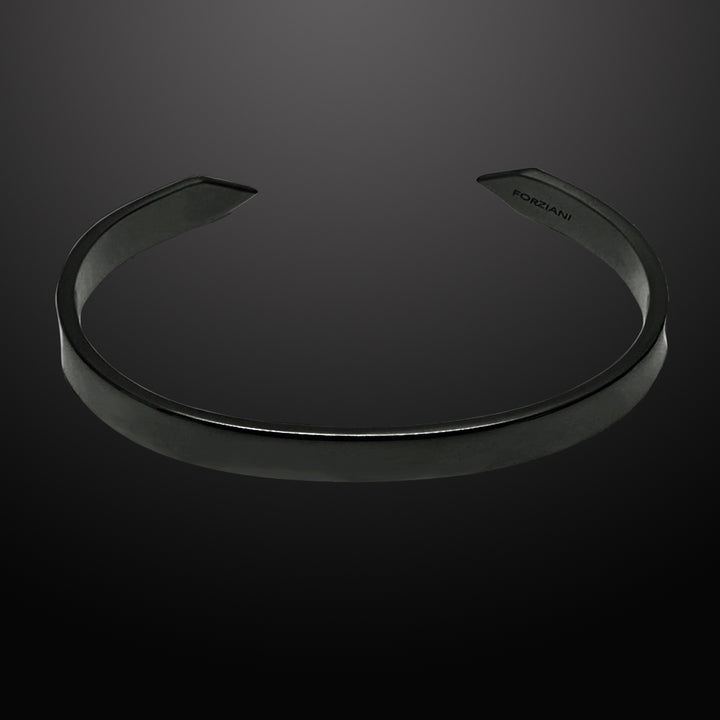 Minimal Men's Flat Cuff Bracelet Black