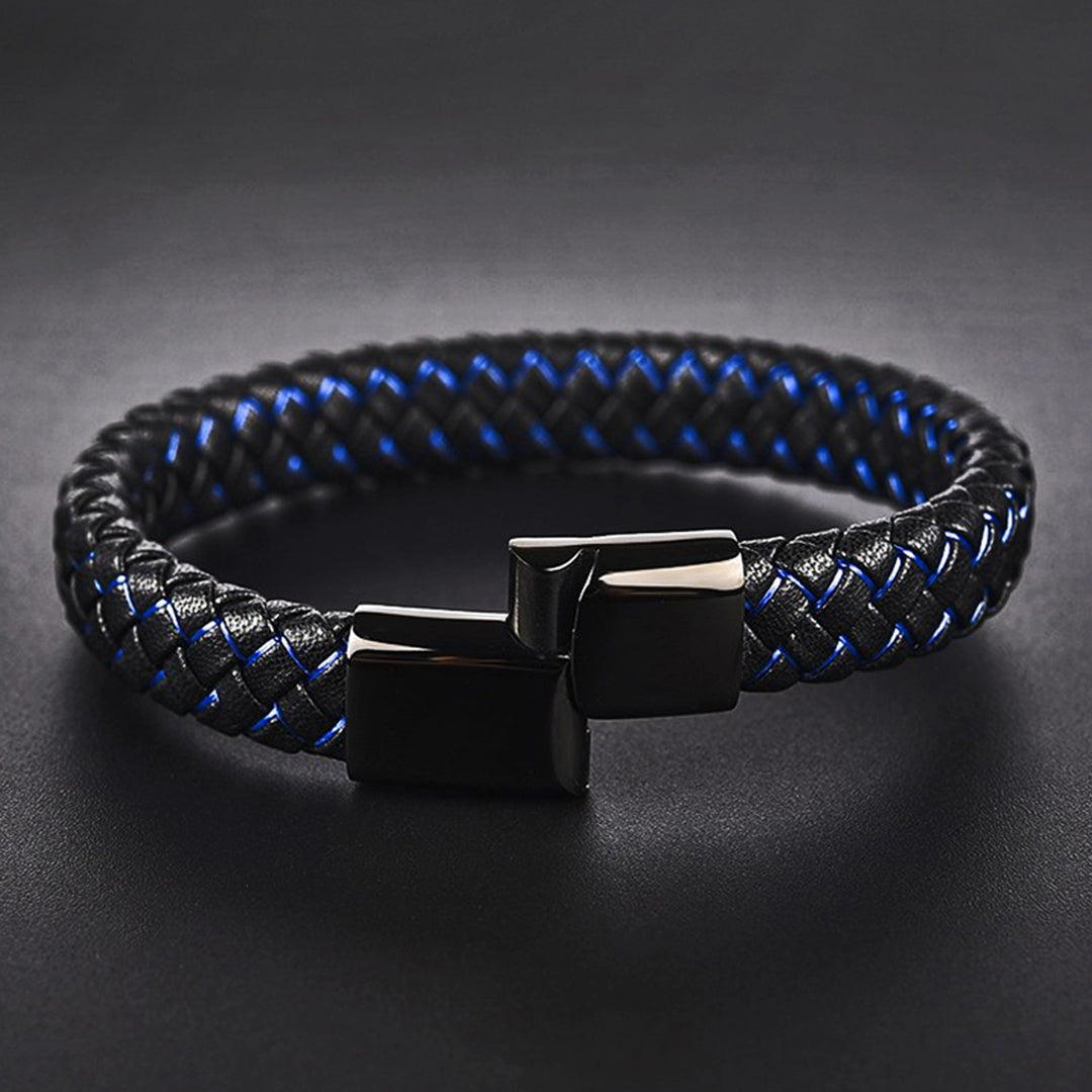 Nitro Blue Woven Leather Bracelet