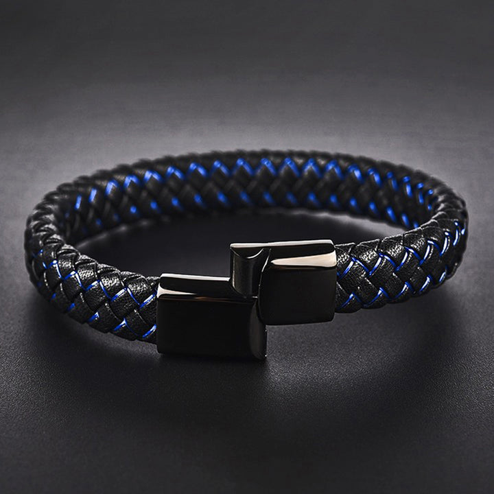 Nitro Blue Woven Leather Bracelet