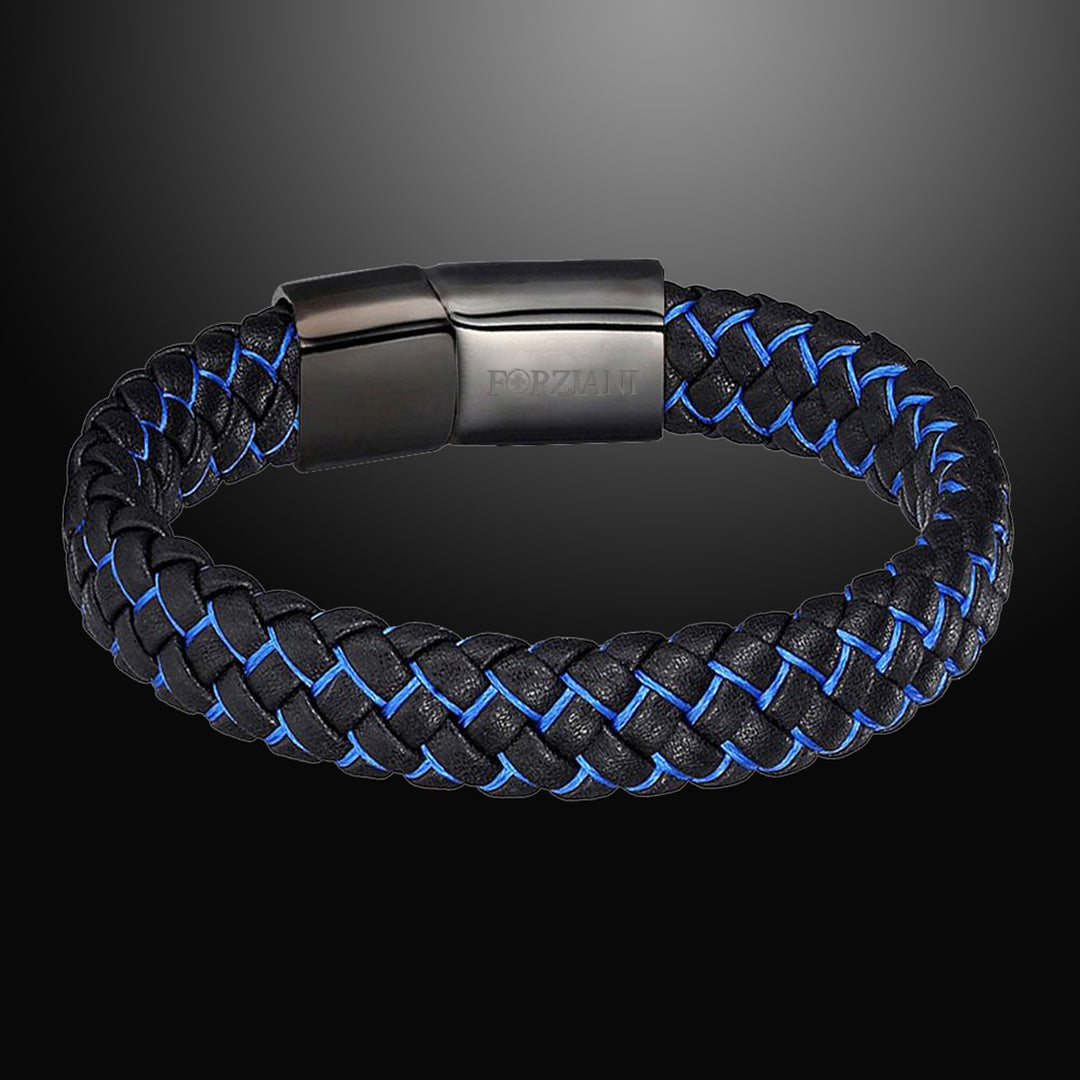 Nitro Blue Woven Leather Bracelet