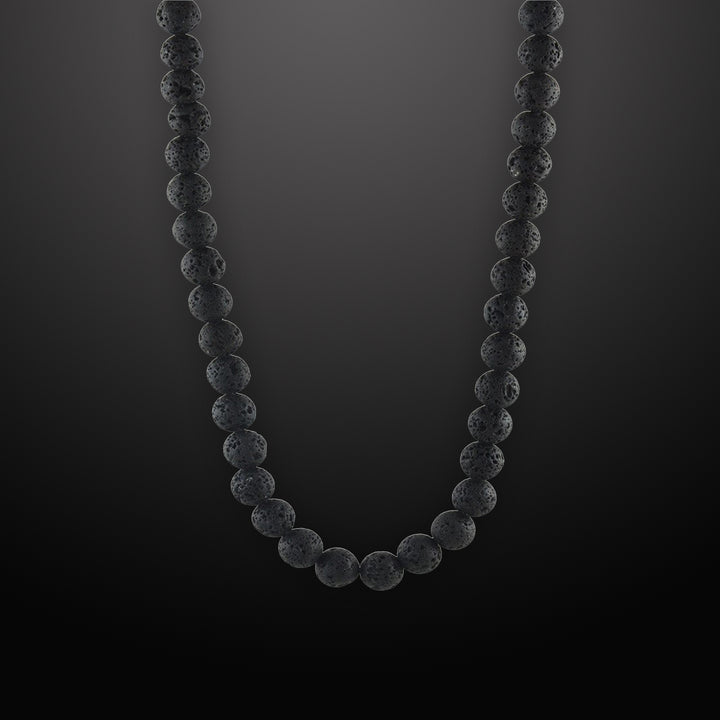 Summit Men’s Beaded Necklace Lava Stone