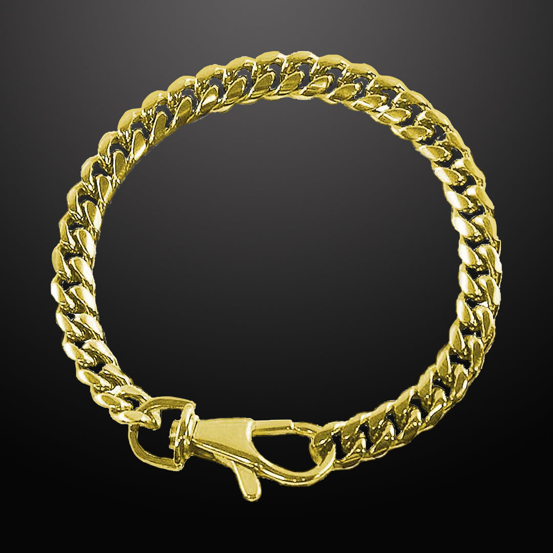 Crescent Link Chain Bracelet Gold - 8mm